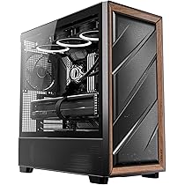 Amazon | ANTEC PCケース FLUX ブラック ウォールナット 強化ガラス